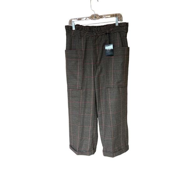 Oat NY Glen Plaid cuffed  neutral business casual academia trouser pant  NWT - Picture 4 of 9